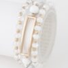 Multi-Beaded Rectangle Pendant Bracelet - Textured Accent