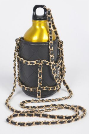 Water Bottle Chain Bag – BPA-Free PU Carrier with Chain Strap