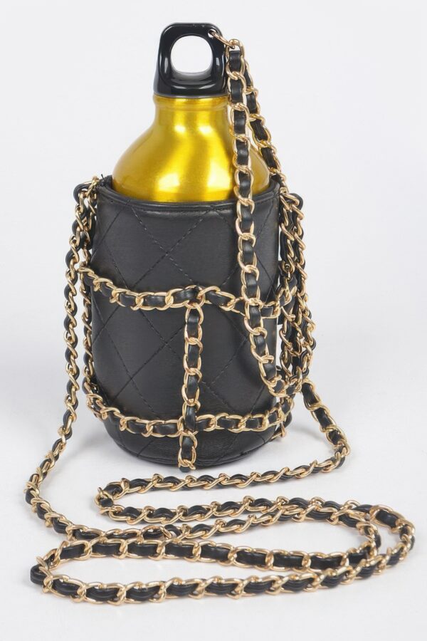Water Bottle Chain Bag – BPA-Free PU Carrier with Chain Strap
