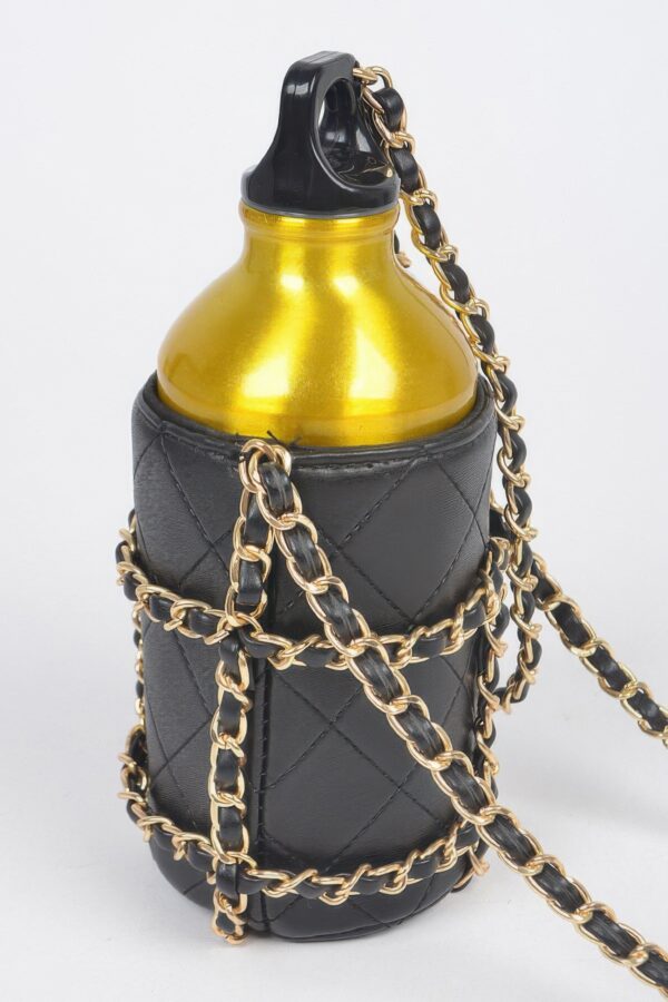 Water Bottle Chain Bag - BPA-Free PU Carrier with Chain Strap