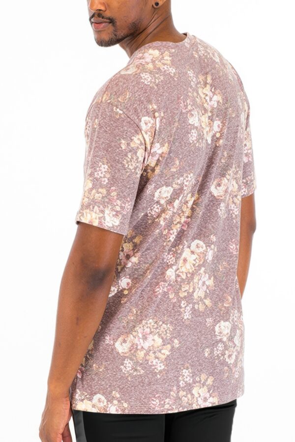 Heathered Floral Crewneck T-Shirt - Men's Casual Top