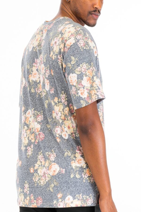 Heathered Floral Crewneck T-Shirt - Men's Casual Top