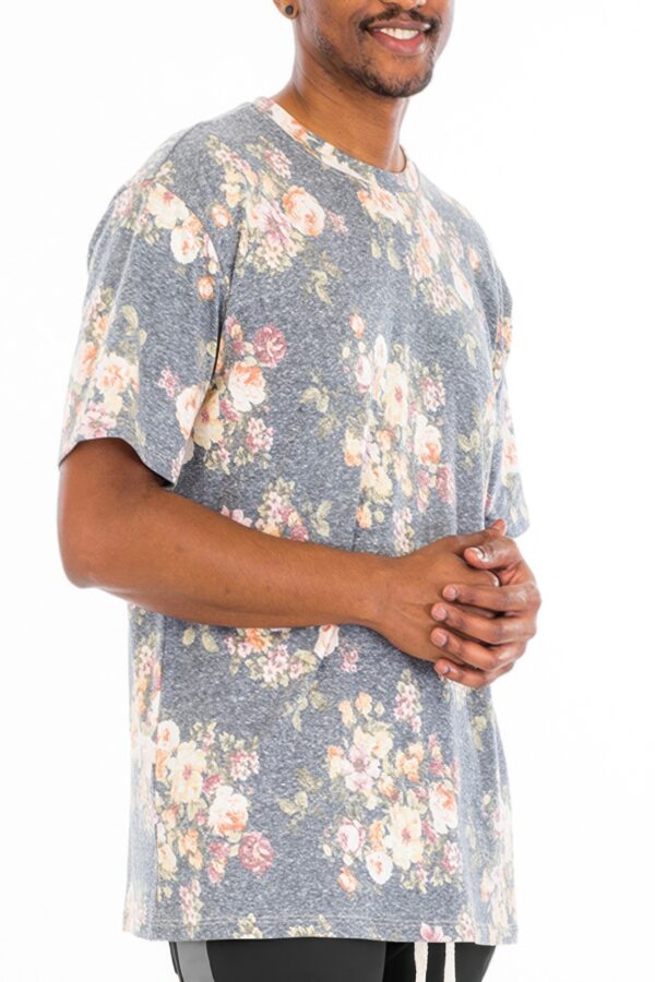 Heathered Floral Crewneck T-Shirt - Men's Casual Top