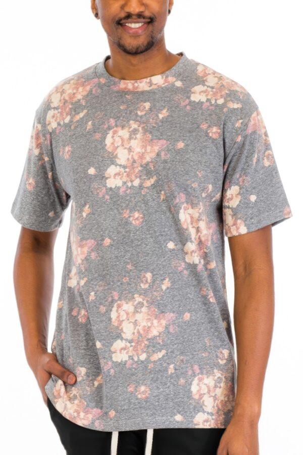 Heathered Floral Crewneck T-Shirt - Men's Casual Top