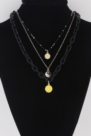 Multi Pendant Chain Necklace – Layered Charm Accent
