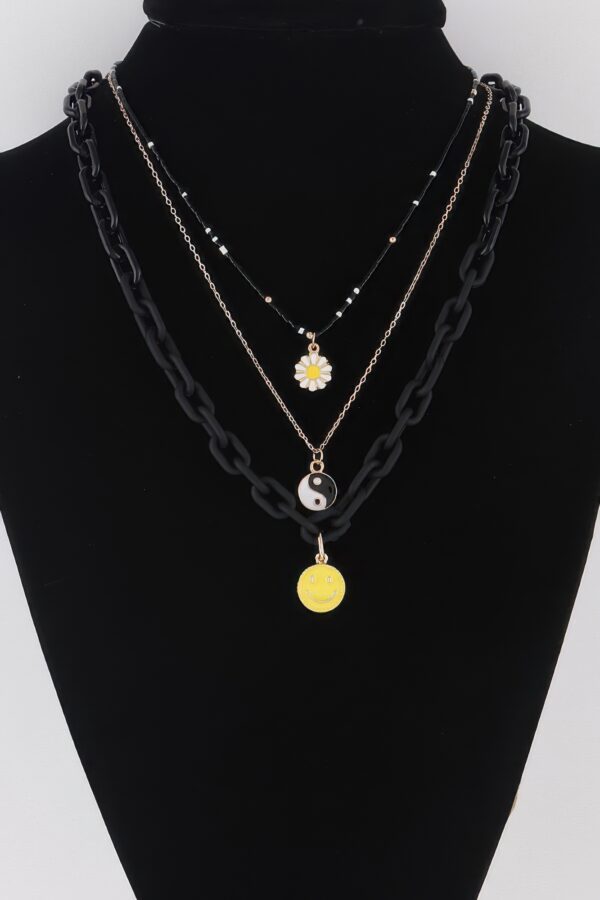 Multi Pendant Chain Necklace – Layered Charm Accent