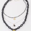 Multi Pendant Chain Necklace - Layered Charm Accent