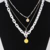 Multi Pendant Chain Necklace - Layered Charm Accent