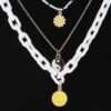 Multi Pendant Chain Necklace - Layered Charm Accent