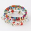 Flower Beaded Bracelet - Floral Accent Beads