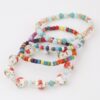 Flower Beaded Bracelet - Floral Accent Beads