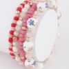 Flower Beaded Bracelet - Floral Accent Beads
