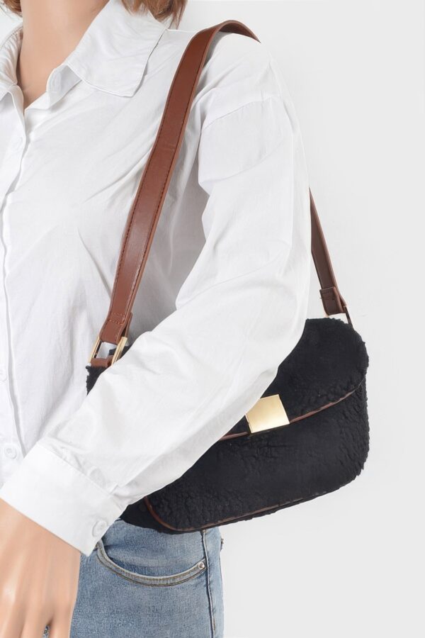 Plush Faux Fur Shoulder Bag - Compact Silhouette