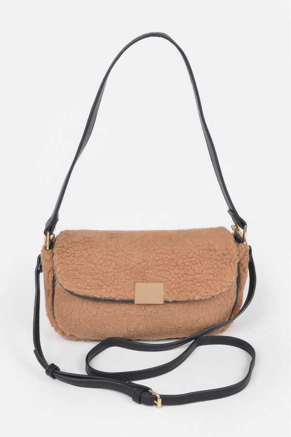 Plush Faux Fur Shoulder Bag - Compact Silhouette
