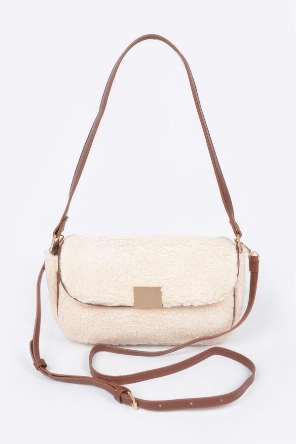 Plush Faux Fur Shoulder Bag - Compact Silhouette