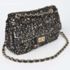 Sequined Flap Shoulder Bag - Compact Evening Bag