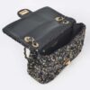 Sequined Flap Shoulder Bag - Compact Evening Bag
