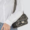 Sequined Flap Shoulder Bag - Compact Evening Bag