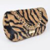 Faux Zebra Fur Shoulder Bag - Compact Statement