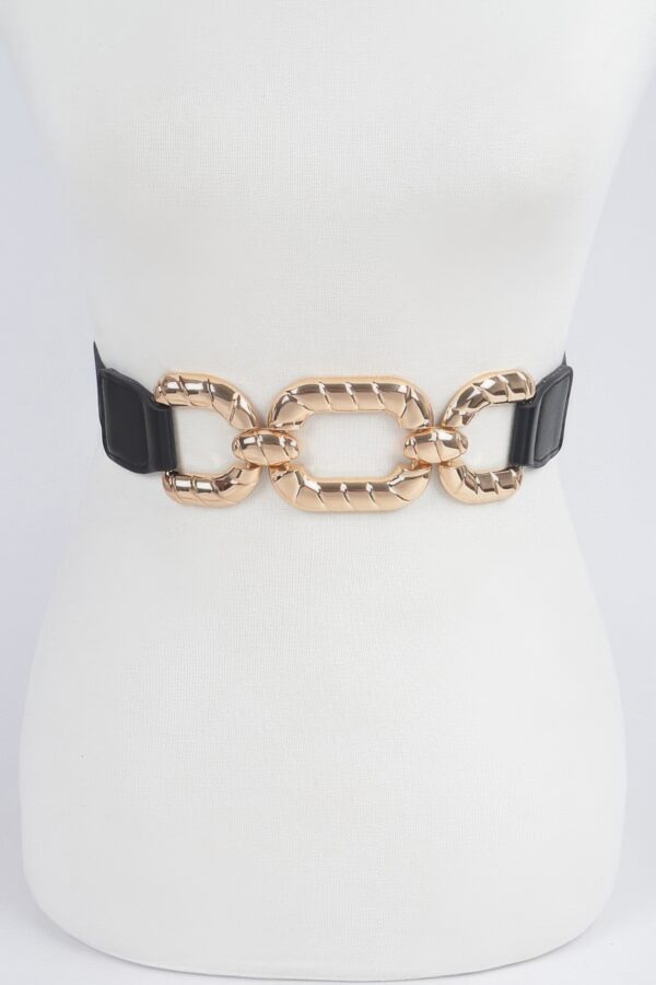 Metal Buckle Elastic Belt – 1.6in Sleek Waistband