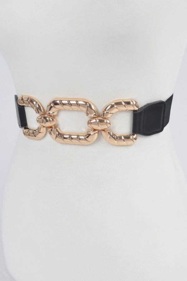 Metal Buckle Elastic Belt - 1.6in Sleek Waistband