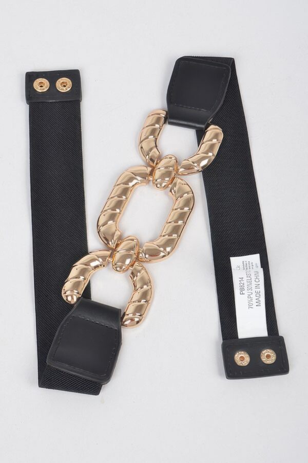 Metal Buckle Elastic Belt - 1.6in Sleek Waistband