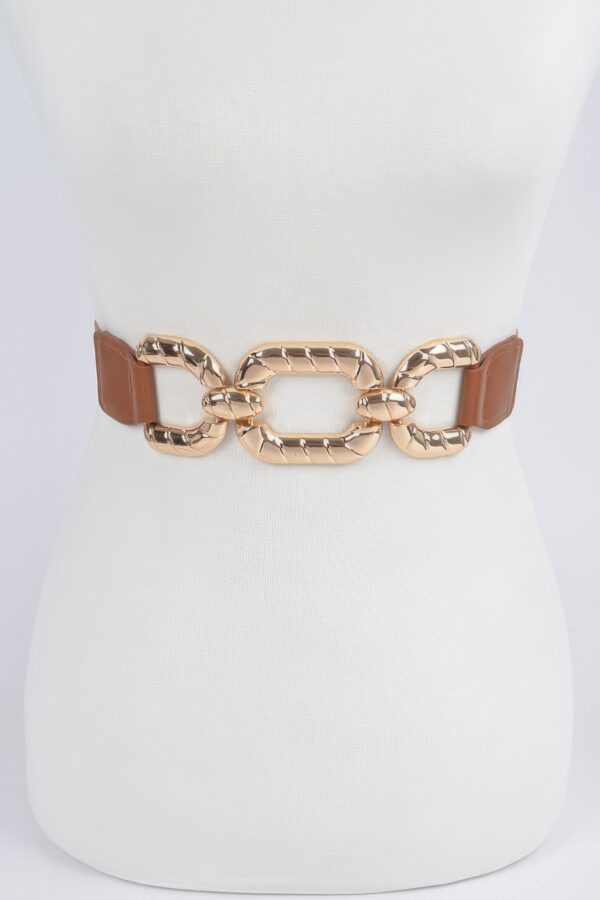 Metal Buckle Elastic Belt - 1.6in Sleek Waistband