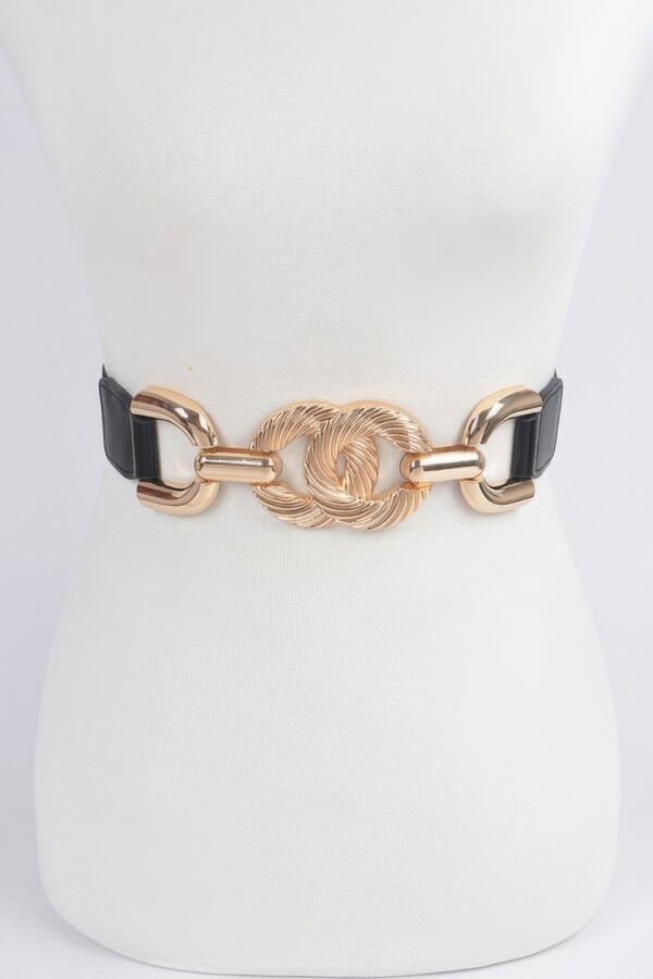 Elastic Belt with Metal Buckle Accent – 1.75 in