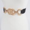 Elastic Belt with Metal Buckle Accent - 1.75 in