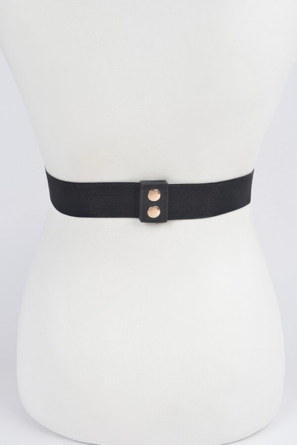 Elastic Belt with Metal Buckle Accent - 1.75 in