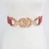 Elastic Belt with Metal Buckle Accent - 1.75 in