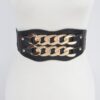 Faux Leather Belt with Oversized Chain Accent