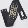 Faux Leather Belt with Oversized Chain Accent