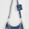 Faux Croc Chain Crossbody with AirPod Purse