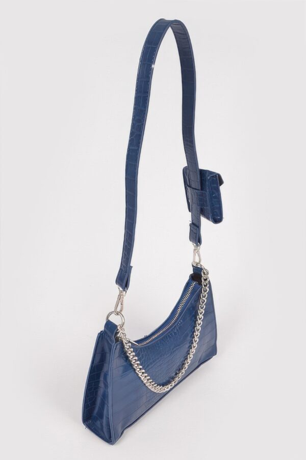 Faux Croc Chain Crossbody with AirPod Purse