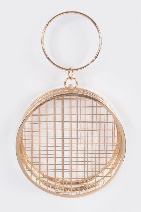 Round Wire-Frame Clutch – Metal Evening Bag