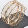 Round Wire-Frame Clutch - Metal Evening Bag