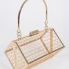 Metal Wire Cube Clutch – Geometric Wireframe