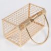 Metal Wire Cube Clutch - Geometric Wireframe