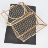 Metal Wire Cube Clutch - Geometric Wireframe