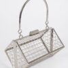 Metal Wire Cube Clutch - Geometric Wireframe