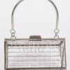 Metal Wire Cube Clutch - Geometric Wireframe