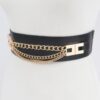 Layered Chain Elastic Waist Belt - 2.5 inches