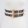 Two-in-One Studded Waist Belt - Layered Accent
