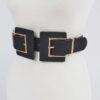 Two-Buckle Faux Suede Belt - Soft Textured Detail