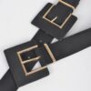 Two-Buckle Faux Suede Belt - Soft Textured Detail