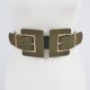 Two-Buckle Faux Suede Belt - Soft Textured Detail