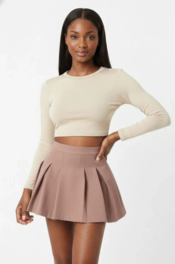 High-Waist Pleated Mini Skirt – Structured Pleats