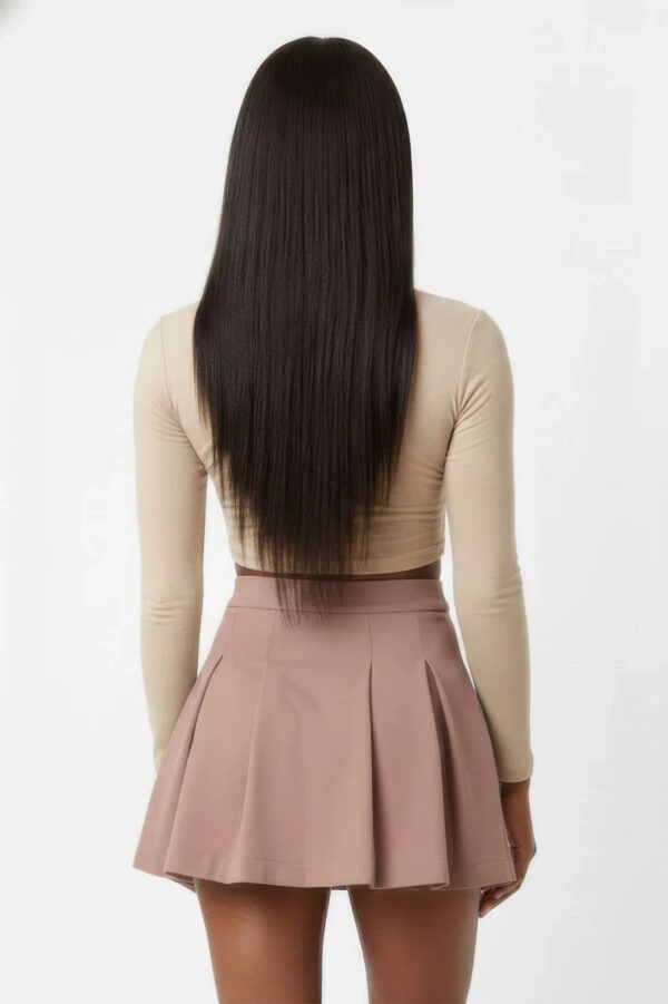 High-Waist Pleated Mini Skirt - Structured Pleats
