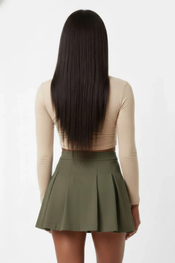 High-Waist Pleated Mini Skirt - Structured Pleats